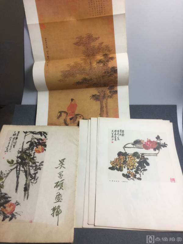 七十年代吴昌硕画册及画片册页一张