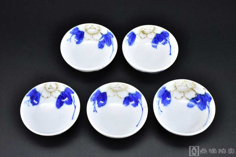 《日本陶瓷茶碗》五件日本传统工艺陶瓷器