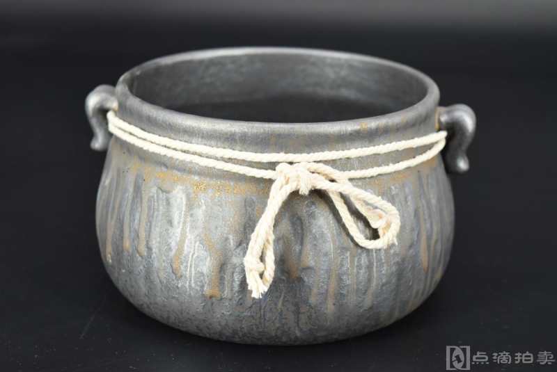 《鎏金南山茶渣罐》陶瓷器一件