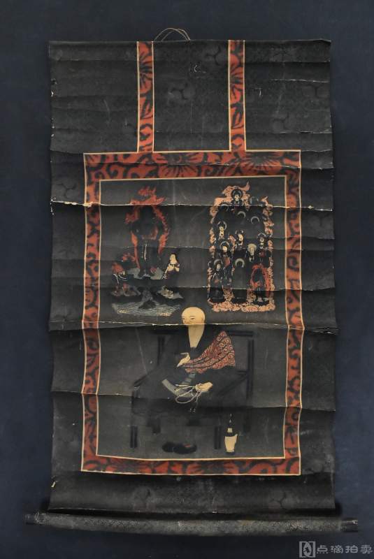 纸本印刷《弘法大师》装裱立轴画一幅