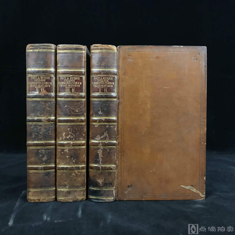 【拉丁语】1800-1805年，《神学论述》（全3卷）， 全真皮精装，五层竹节背