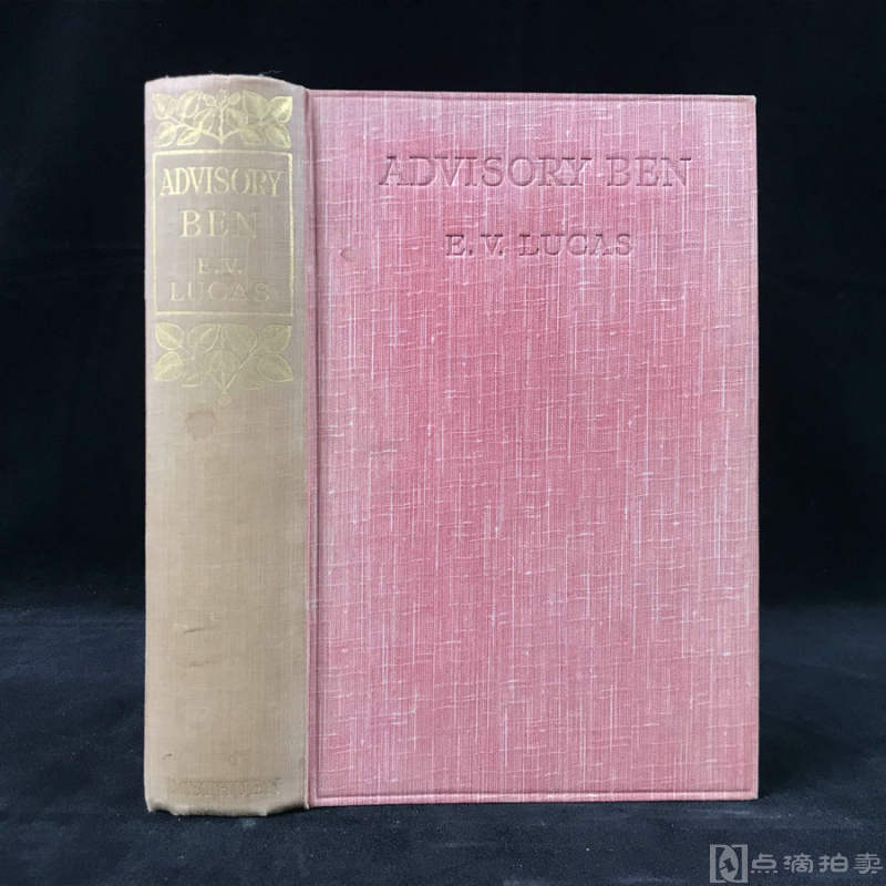签名本！1923年，E.V.卢卡斯《咨询员本》，漆布精装，书脊烫金压花