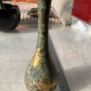 铜鎏金小花瓶