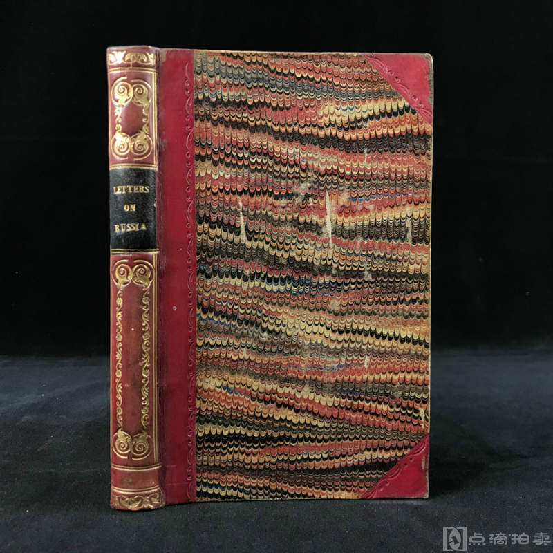 1854年，英国诗人沃尔特·萨维奇·兰德《一个美国人的信》，3/4真皮加石纹纸精装，书脊烫金压花