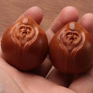 印尼大橄榄手工雕刻【寿星】老油核雕刻寿星公
